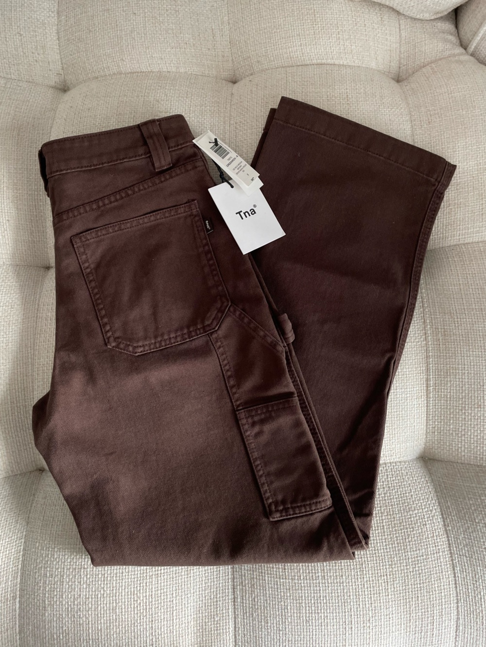 NWT Aritzia TNA Greenwich Utility Cargo Straight Leg Pant GD Rich Mocha Brown